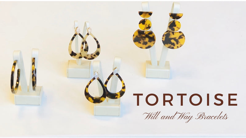 Tortoise Shell Hoop Earrings  Brown