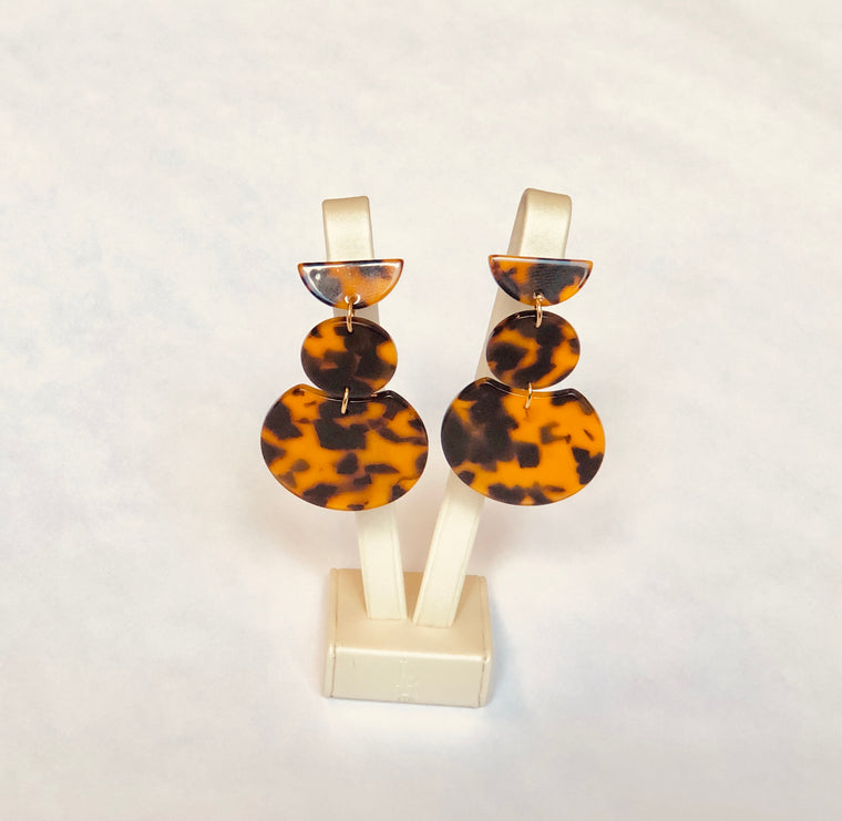 Tortoise Shell  Chandelier Earrings